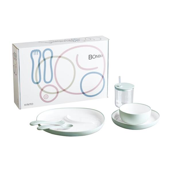Kinto BONBO Children's Tableware Set of 6 Blue Grey