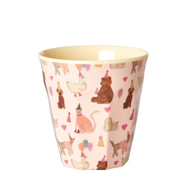 RICE Melamine Kids Cup Animal Print Lavender