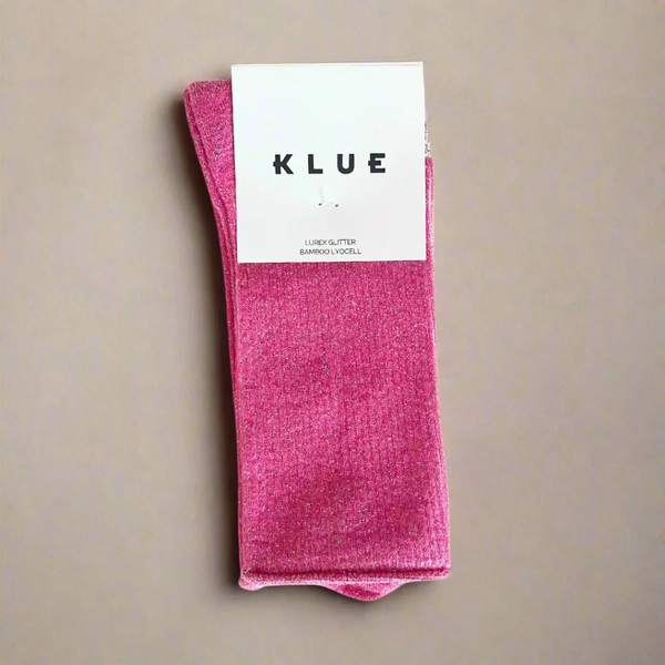 KLUE Glitter Lurex Socks Fuchsia