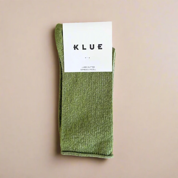 KLUE Glitter Lurex Socks Olive Green