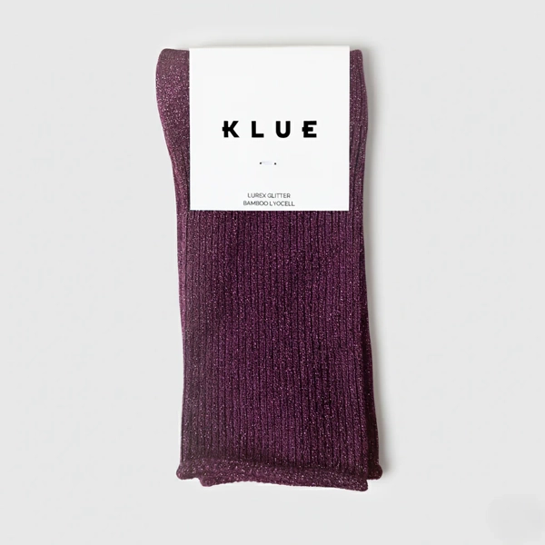 KLUE Glitter Lurex Socks Wine
