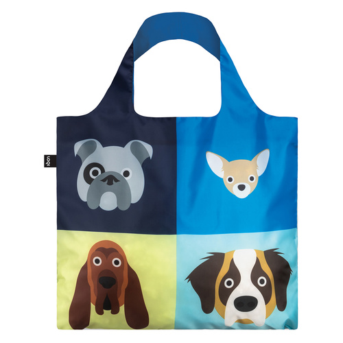 LOQI Reusable Shopping Bag Cats & Dogs Collection - Dogs