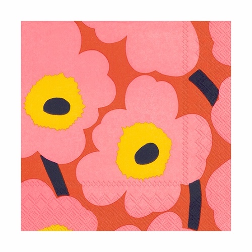 Marimekko Unikko Rose & Orange Paper Napkin