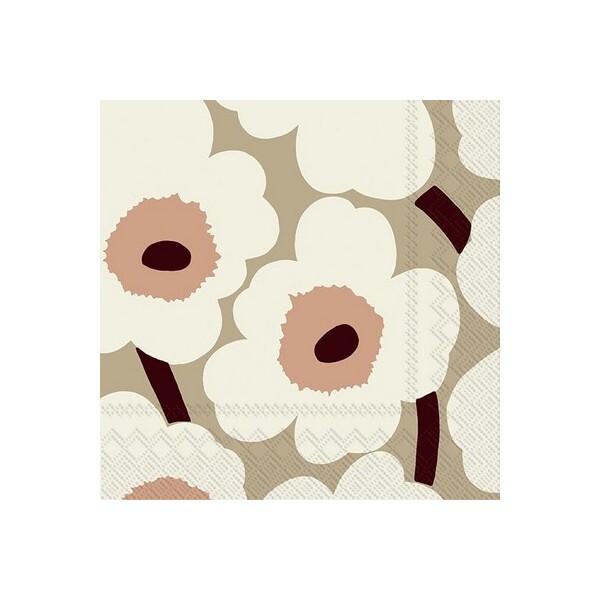 Marimekko Paper Napkins Unikko Cream/Rose