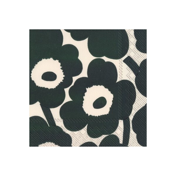Marimekko Unikko Cream Dark Green Paper Napkin