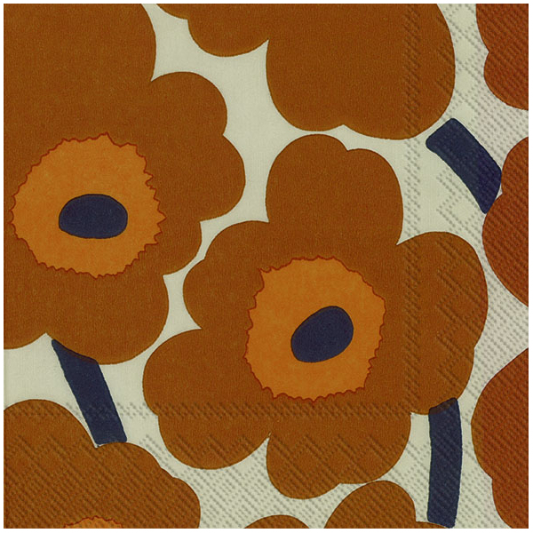 Marimekko Unikko Terracotta Paper Napkins
