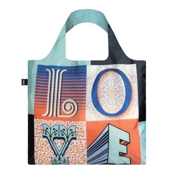 LOQI Reusable Shopping Bag Martina Flor Collection Love