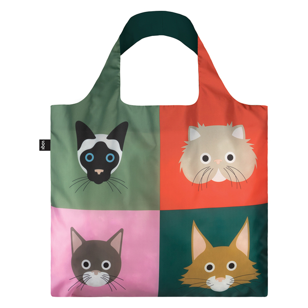 LOQI Reusable Shopping Bag Cats & Dogs Collection - Cats