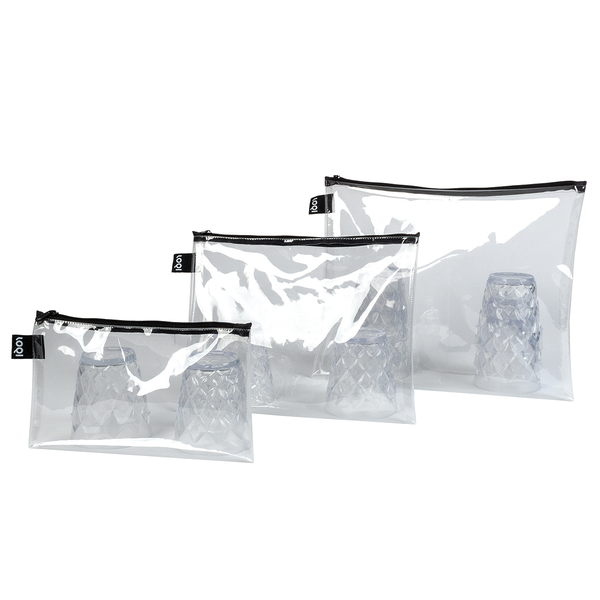 LOQI Zip Pocket Set of 3 Transparent