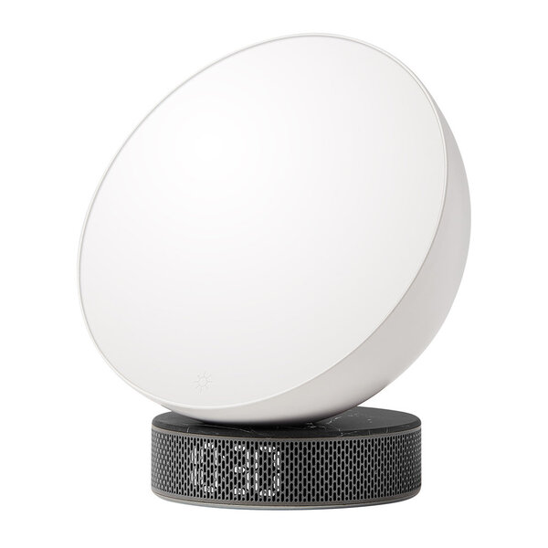 Lexon Miami Sunrise Wake Up Light/Alarm Gun Metal/Black Marble