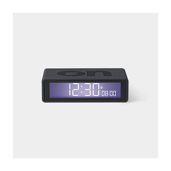 Lexon Flip Clock Reversible Alarm Clock Dark Grey with RCC