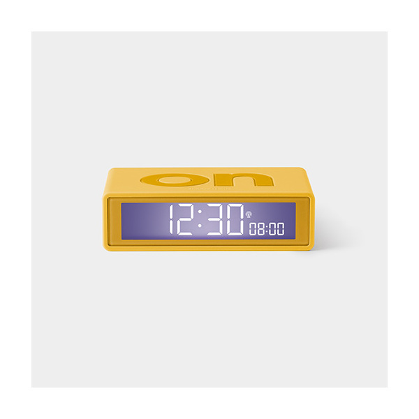 Lexon Flip Clock Reversible Alarm Clock Warm Yellow with RCC