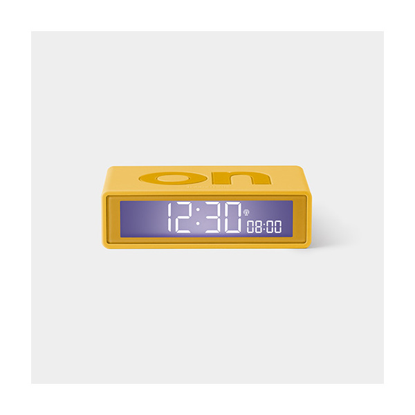 Lexon Flip Clock Reversible Alarm Clock - Warm Yellow with RCC