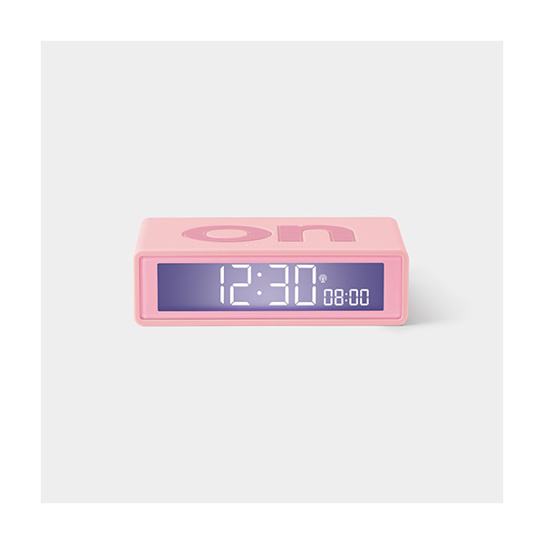 Lexon Flip Clock Reversible LCD Alarm Clock Pink with RCC
