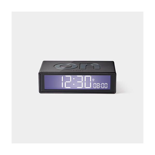 Lexon Flip Clock Reversible Alarm Clock - Glossy Gun metal with RCC