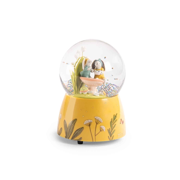 Moulin Roty Trois Petits Lapins Rabbit Snow Globe