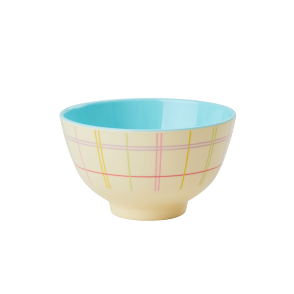 RICE Melamine Bowl Cream Multicoloured Print Two Tone Small