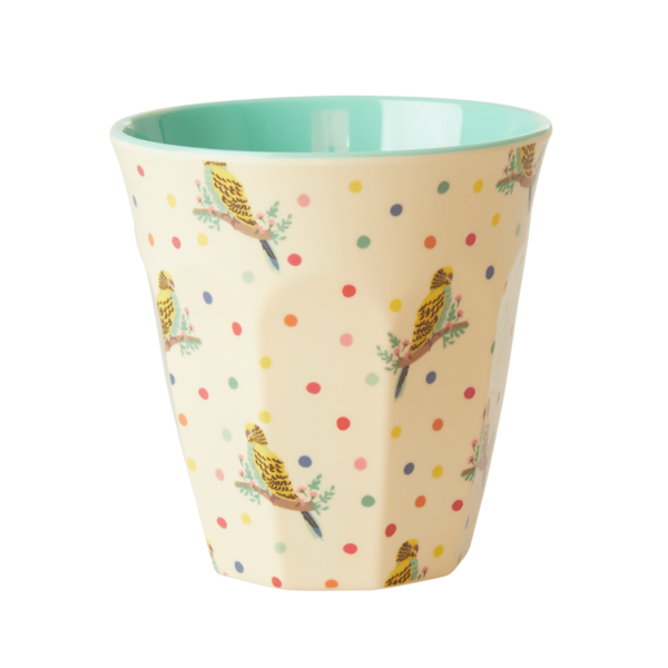RICE Melamine Cup Two Toned Budgie Print