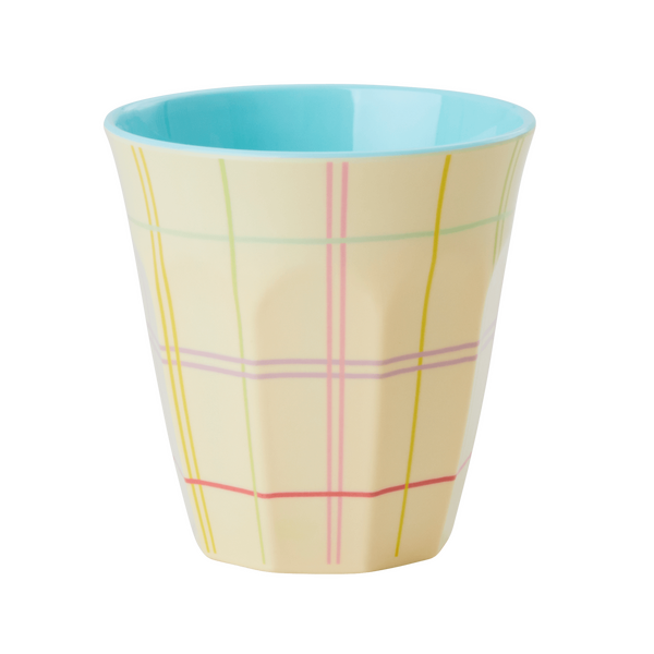 Rice Melamine Cup Cream with Multicoloured Print