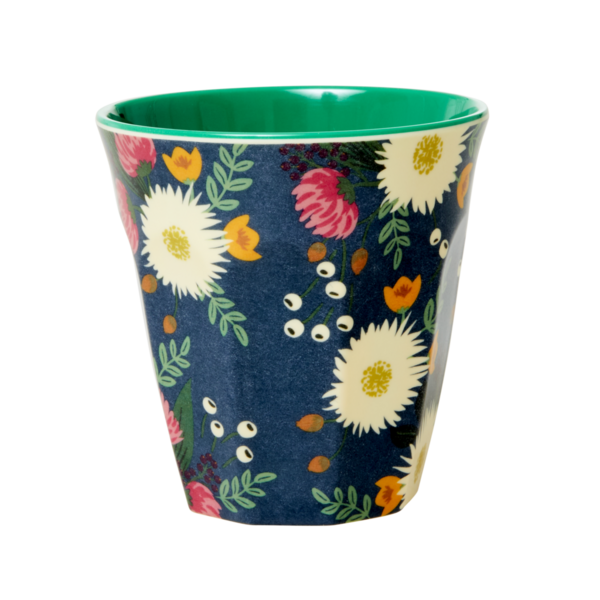 RICE Melamine Cup with Wedding Bouquet Print Two Tone Medium