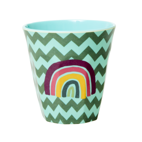 RICE Melamine Cup with Zig Zag Print Two Tone Medium