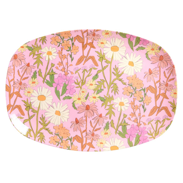 RICE Melamine Rectangular Plate Daisy Dearest