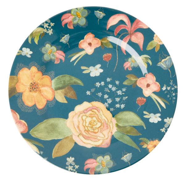 RICE Melamine Dinner Plate With Selma's Fall Flower Print