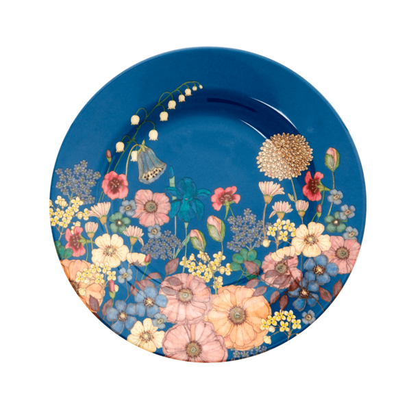 Rice Melamine Side Plate with Flower Collage Print