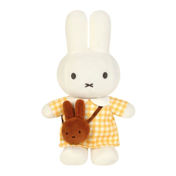 Miffy Yellow Checkered Dress with Melanie Bag Soft Toy