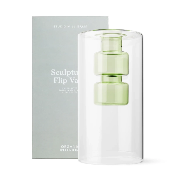 Studio Milligram Organic Interiors Sculptural Vase Green