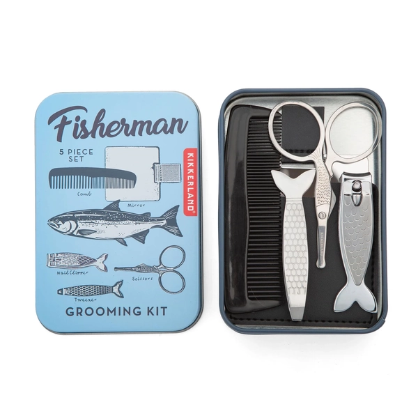 Kikkerland Fisherman Grooming Kit Silver