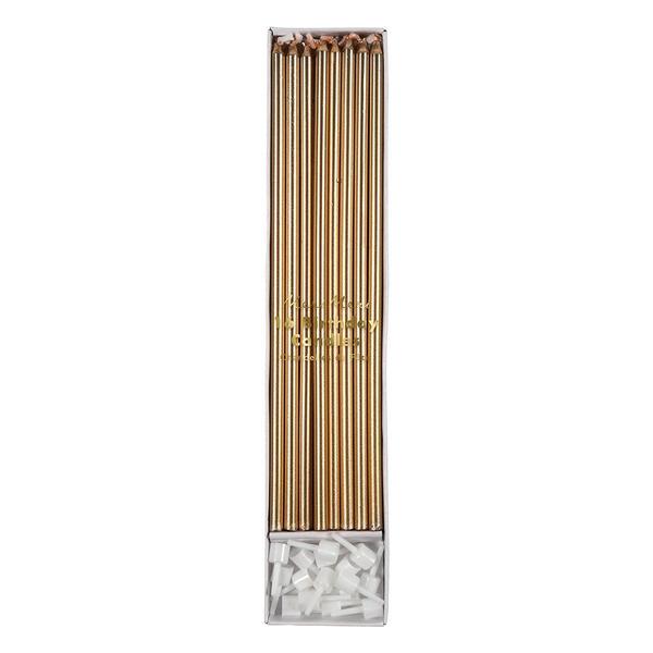 Meri Meri Gold Long Candles Set of 16
