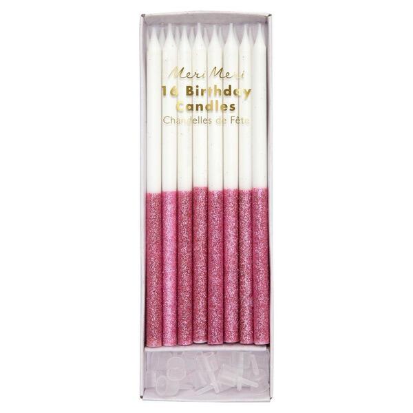 Meri Meri Candles Glitter Dip Pink