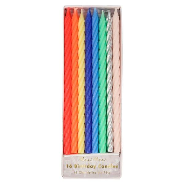 Meri Meri Multi Neon Twisted Candles