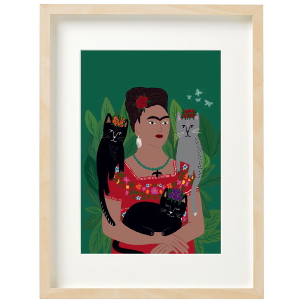 Niaski Art Print Frida And Her Catlo's