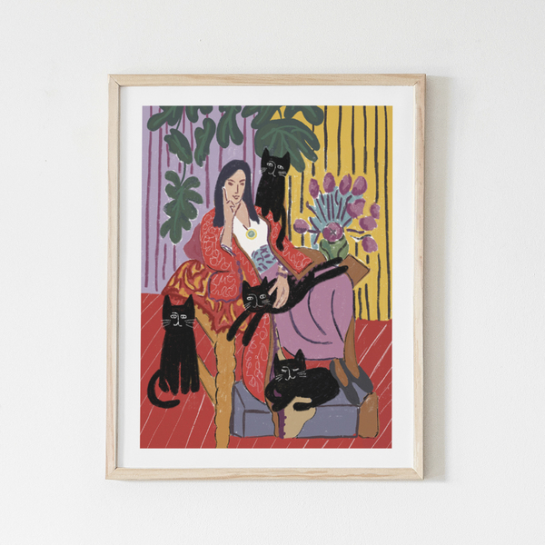 Niaski Art Print Matisse Cat Lady