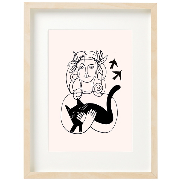 Niaski Art Print Picatso Lady Line Drawing