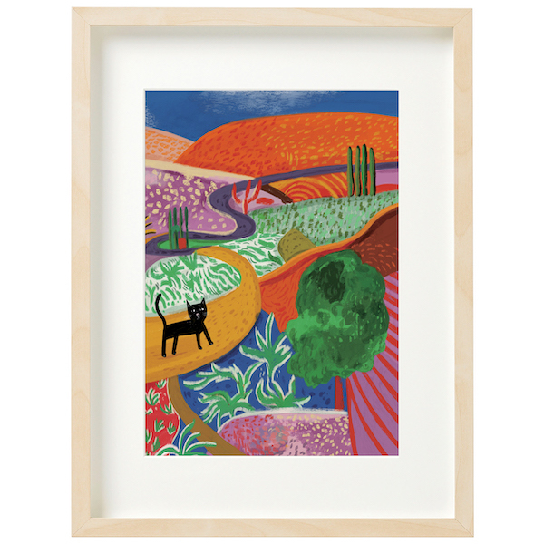 Niaski Art Print Hockney Cat