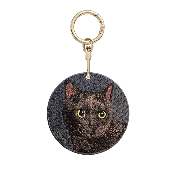 Emjour Embroidered Keychain - Black Cat