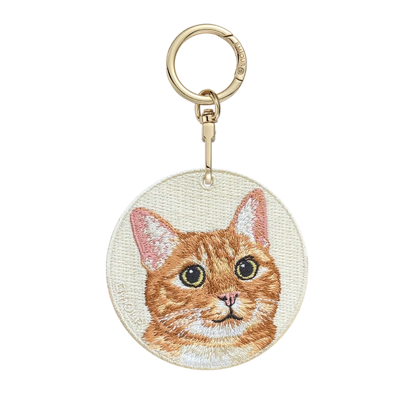 Emjour Embroidered Keychain - Orange Tabby Cat