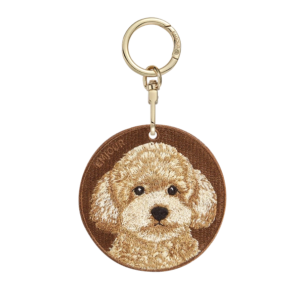 Emjour Embroidered Keychain - Cream Toy Poodle