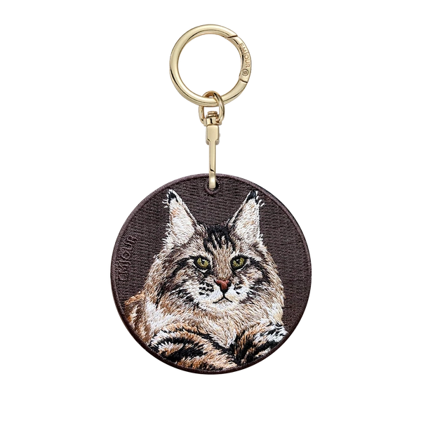 Emjour Embroidered Keychain -  Maine Coon