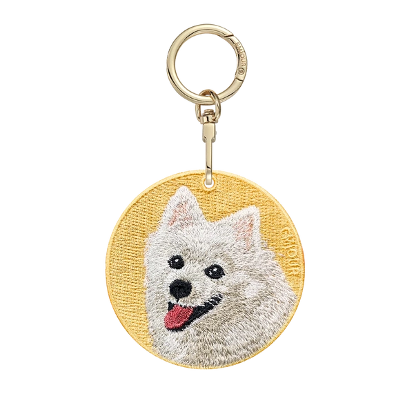 Emjour Embroidered Keychain -  Japanese Spitz
