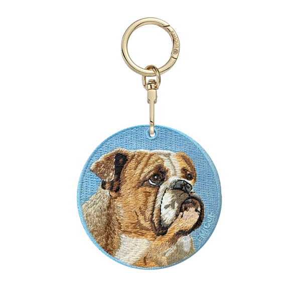 Emjour Embroidered Keychain -  English Bulldog