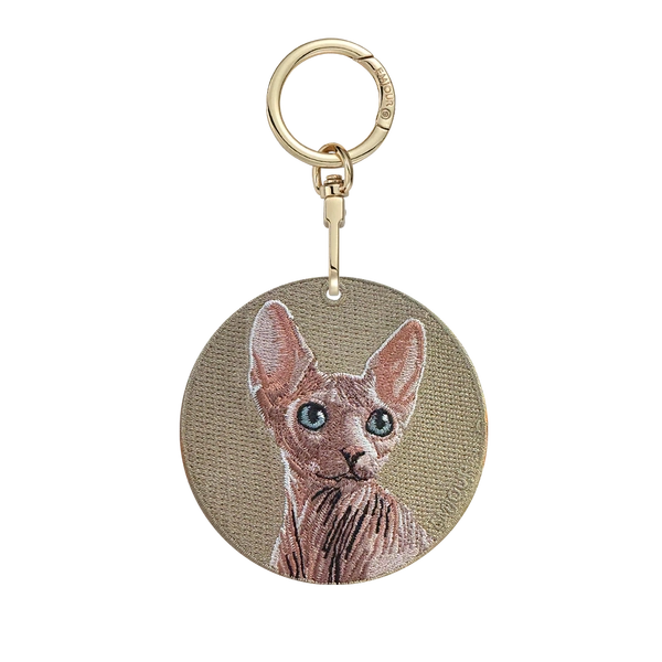 Emjour Embroidered Keychain -  Sphynx Cat
