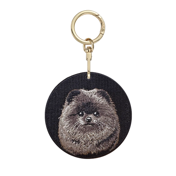 Emjour Embroidered Keychain -  Black Pomeranian