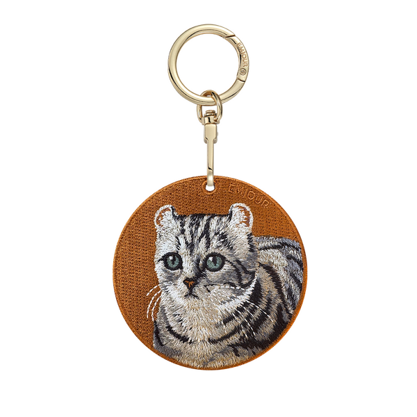 Emjour Embroidered Keychain - American Curl Short Hair Cat