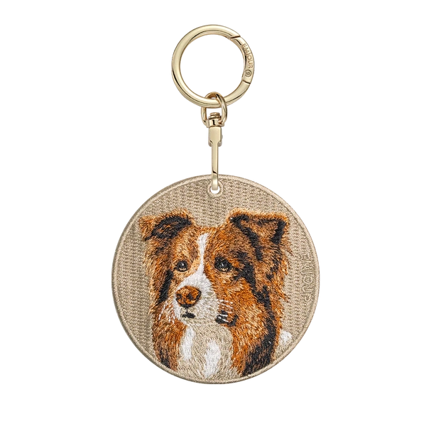 Emjour Embroidered Keychain - Brown Border Collie