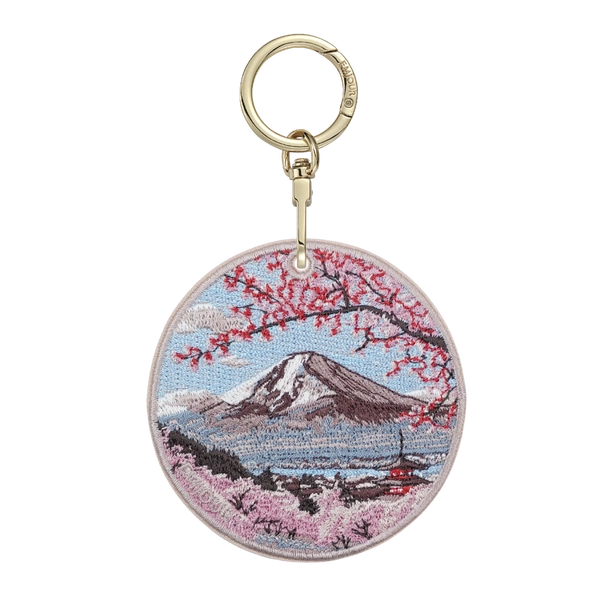 Emjour Embroidered Keychain -  Sakura Mount Fuji