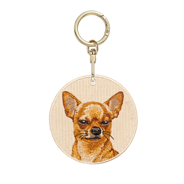Emjour Embroidered Keychain -  Grumpy Chihuahua